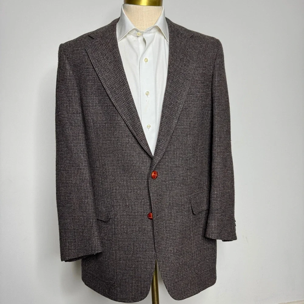 Austin Reed Regent Street Mens‎ 42L Brown Blazer Elbow Patches Tailored USA